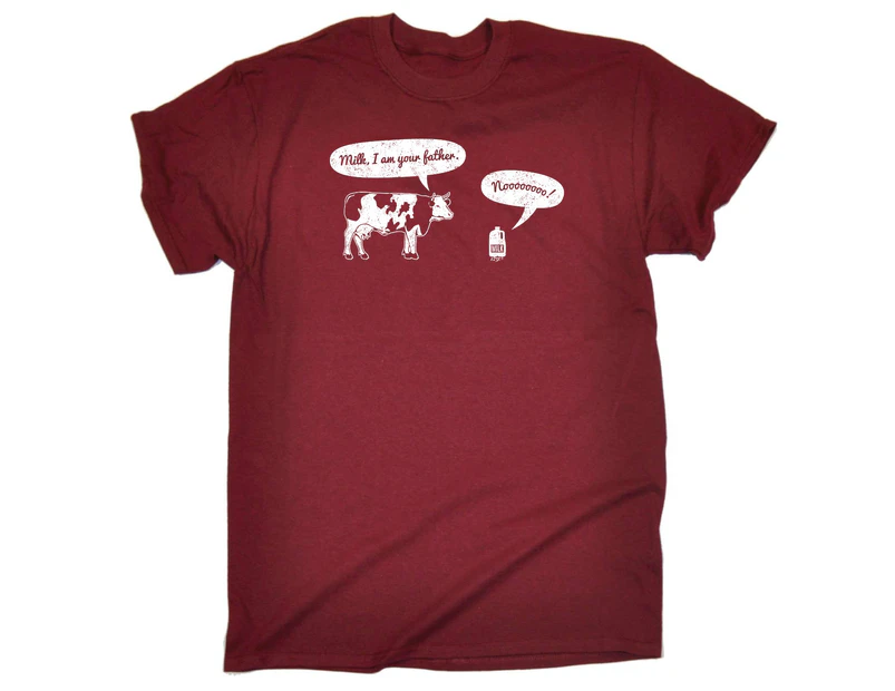 123t Funny Tee - Milk I Am Your Father Mens T-Shirt Maroon - Maroon