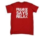 123t Funny Tee - Distress White Frankie Mens T-Shirt Red - Red