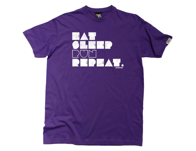 Personal Best Running Tee - Sleep Run Repeat Mens T-Shirt Purple - Purple