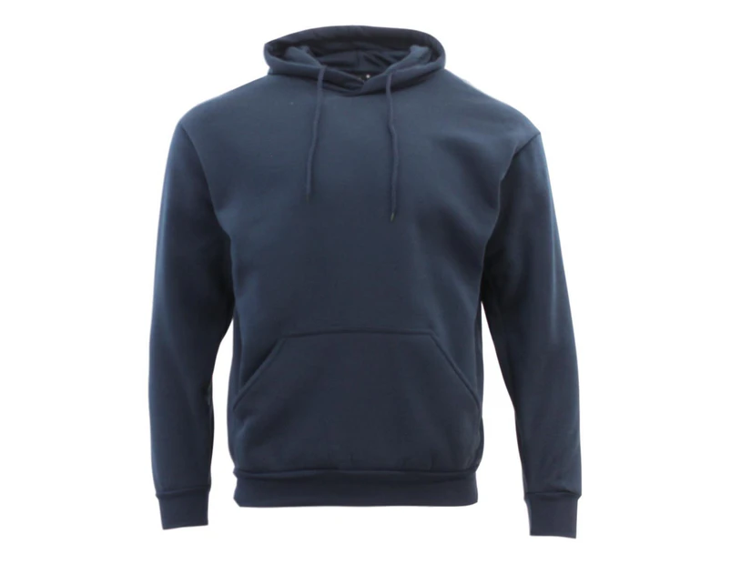 Adult Men's Unisex Basic Plain Hoodie Jumper Pullover Sweater Sweatshirt XS-3XL - Navy