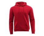 Adult Men's Unisex Basic Plain Hoodie Jumper Pullover Sweater Sweatshirt XS-3XL - Red