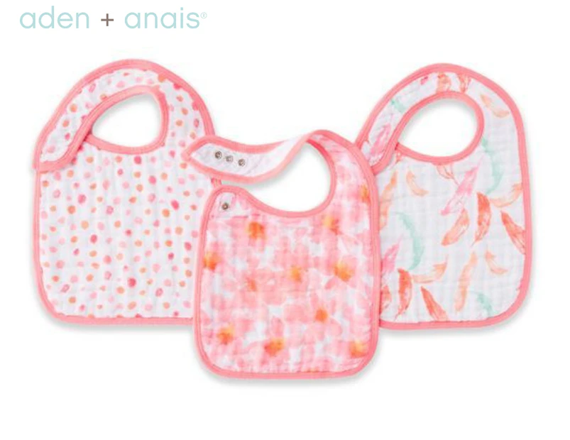 Aden + Anais Classic Snap Baby Bibs 3-Pack - Petal Bloom