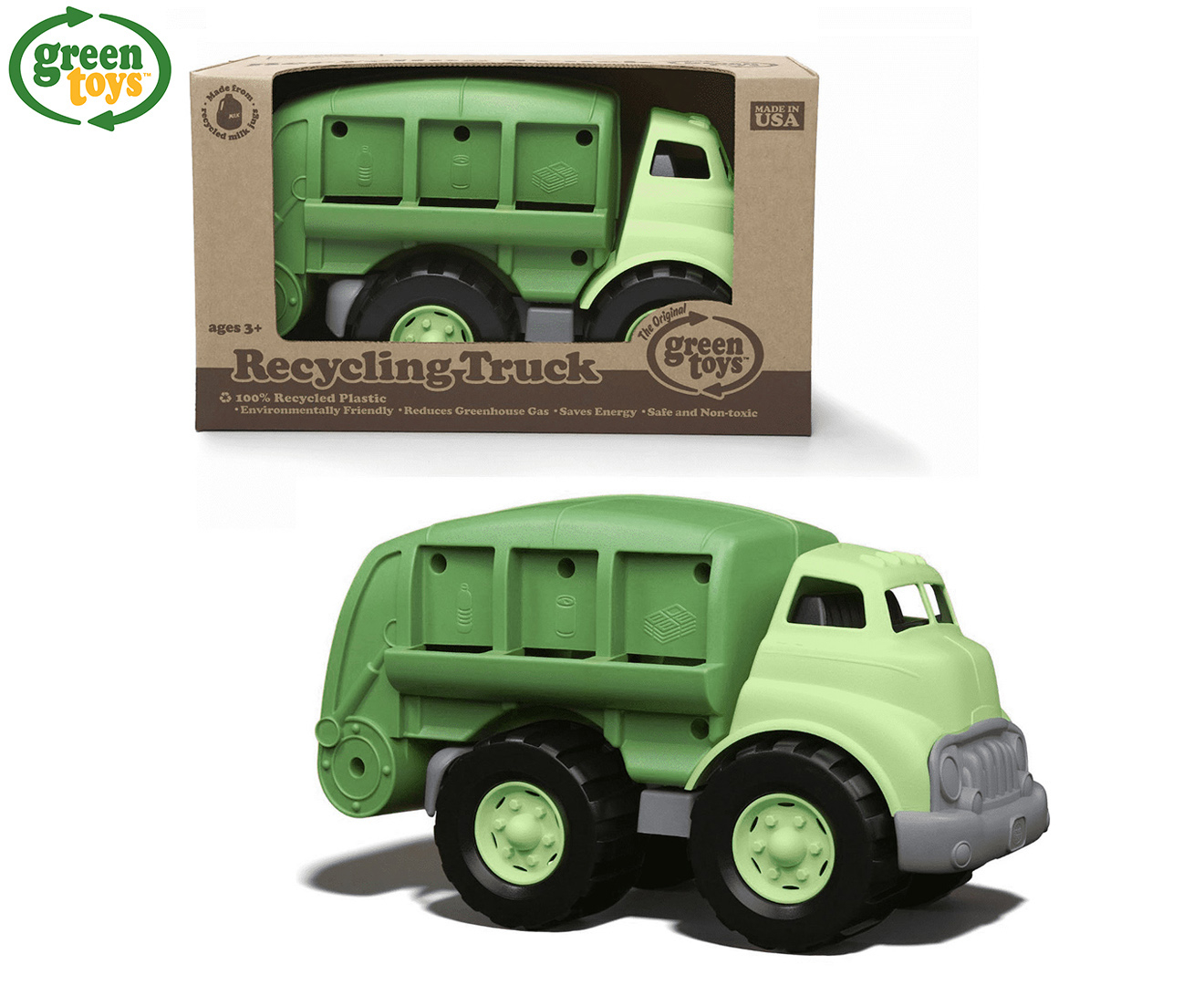 green toy recycling truck