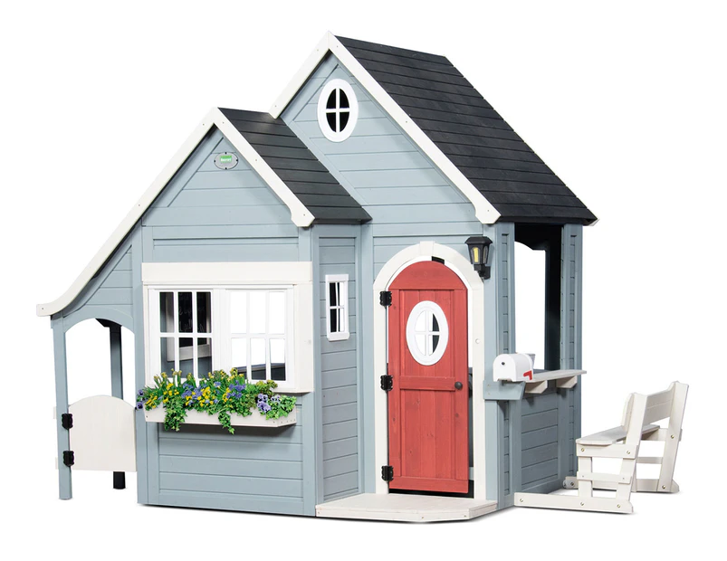 Backyard Discovery Spring Cottage Cubby House - Light Blue/White/Multi