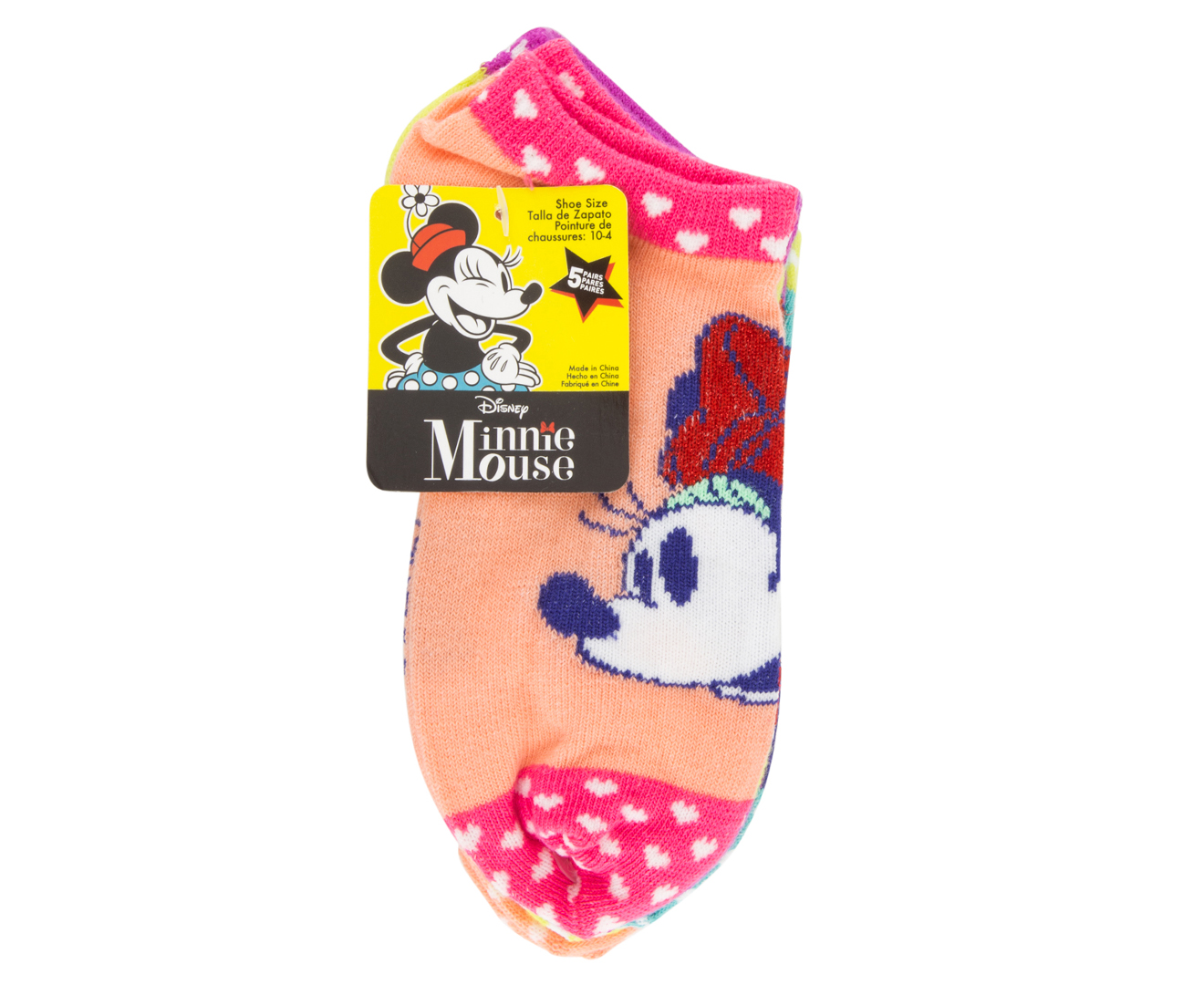 Disney Kids' Minnie Mouse Ankle Socks 5-Pack - Multi | Catch.co.nz