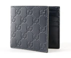 Gucci Embossed Leather Bifold Wallet - Navy