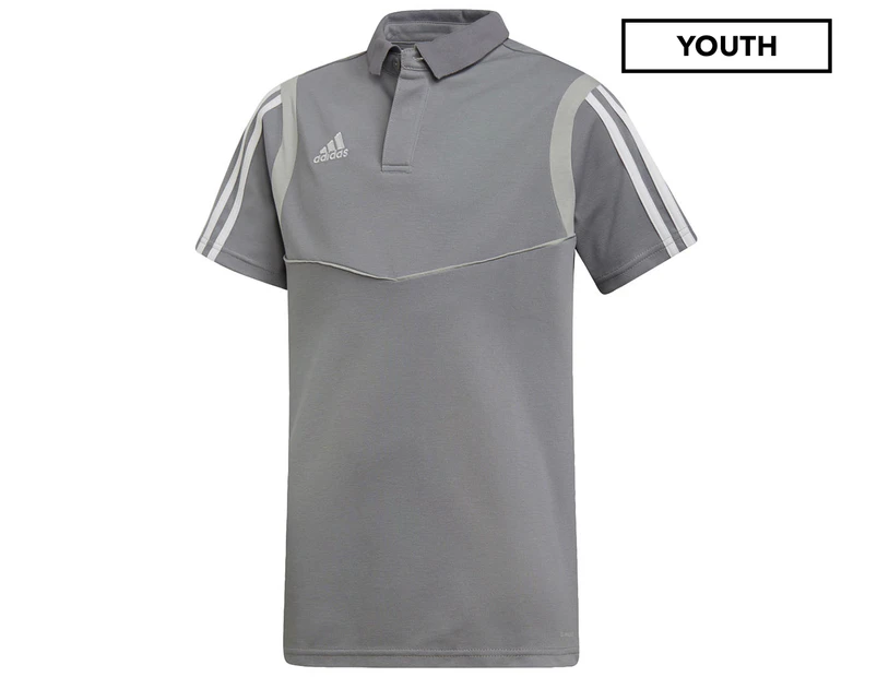 Adidas Kids' Tiro19 Co Polo Tee / T-Shirt / Tshirt - Grey/White