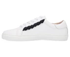 Walnut Melbourne Women's Alexis Frill Sneaker - White Leather