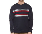 Chester St Men's Graded Crew Pullover - Navy/Seafoam/Red