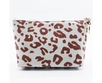 Leopard Leather Travel Storage Bag/Toiletry Bags Wallet - White