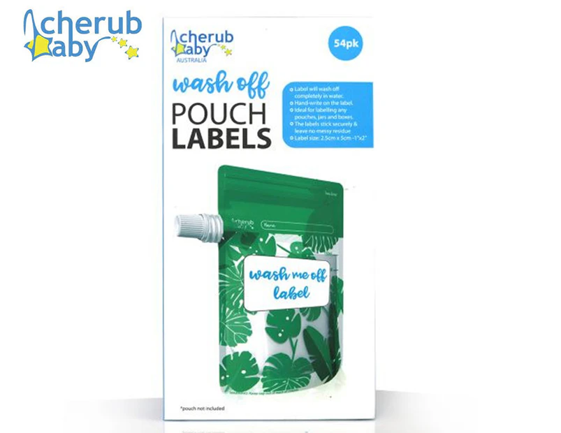 Cherub Baby Dissolvable Food Pouch & Breast Milk Bag Labels 54-Pack