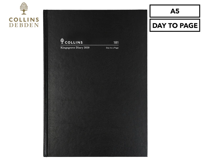 Collins Debden Kingsgrove A5 Day To Page 2020 Diary - Black
