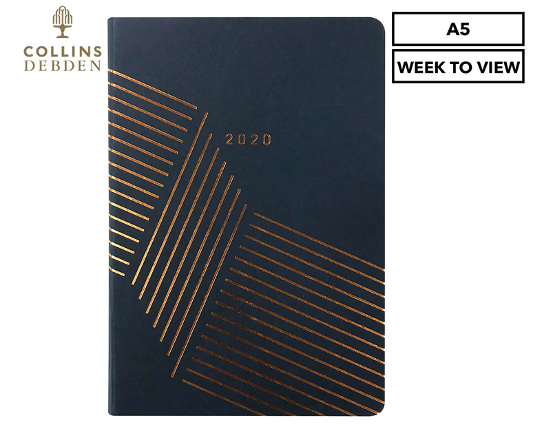 Collins Debden Vanguard A5 Week To View 2020 Diary - Navy (Straight Lines)