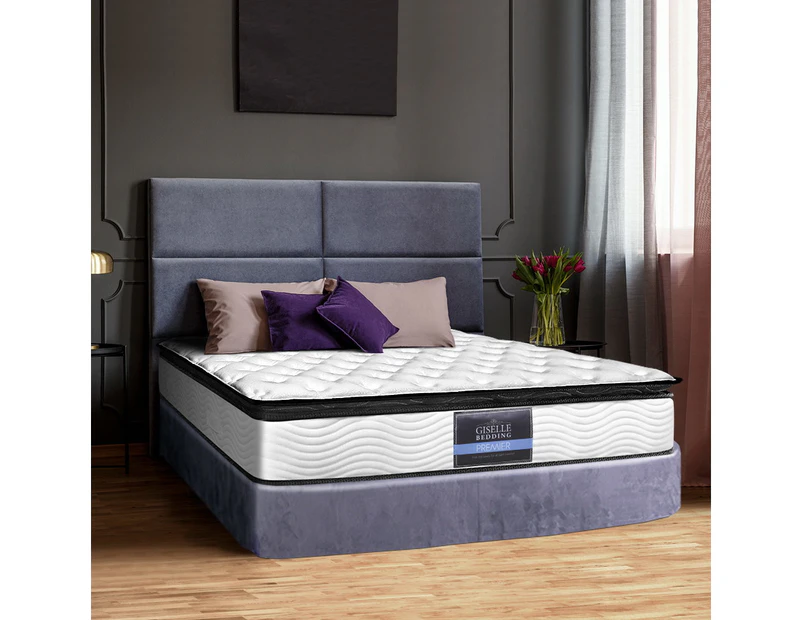 Giselle QUEEN Mattress Full Size Bed Pillow Top Firm Foam Pocket Spring 28CM