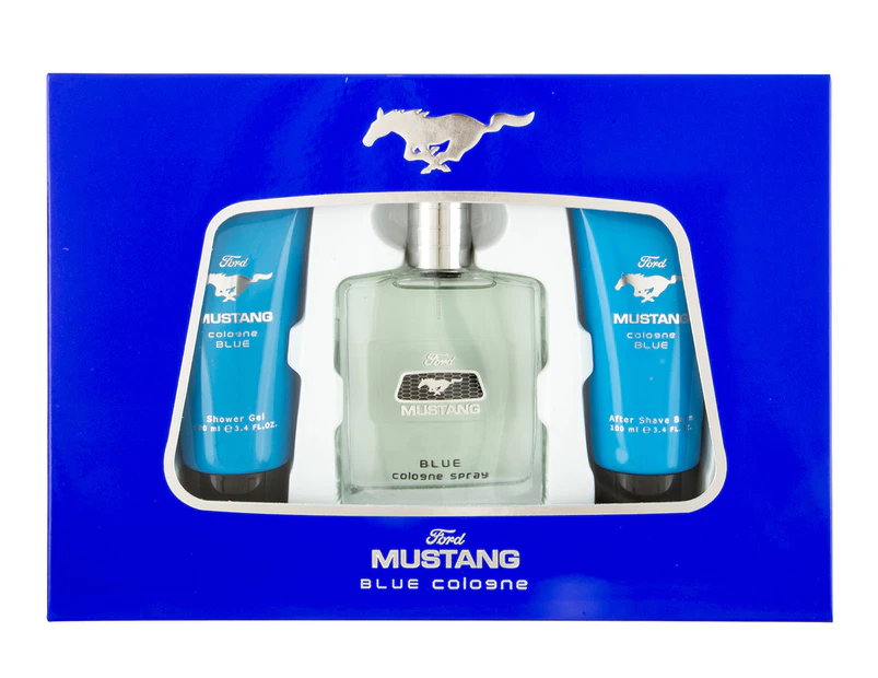 Ford Mustang Blue Cologne For Men 3-Piece Gift Set