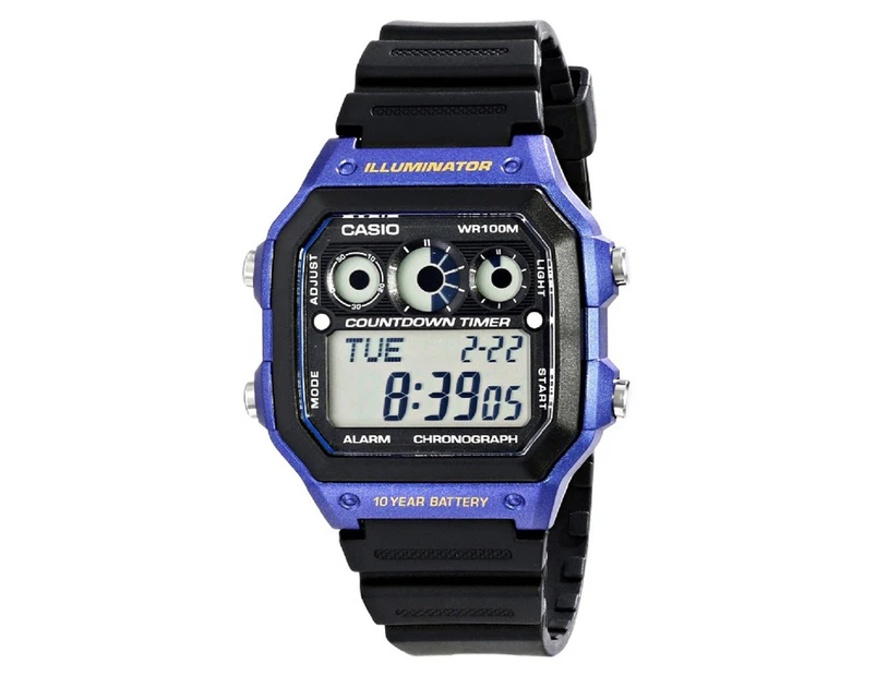 Casio Men's 40mm AE1300WH-2A Sport Digital Resin Watch - Blue/Black