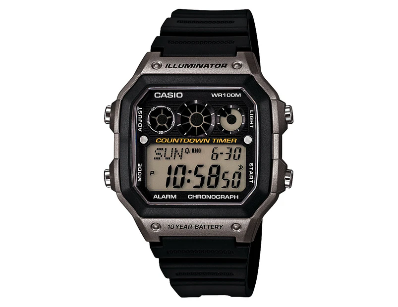Casio Men's 40mm AE1300WH-8A Sport Digital Resin Watch - Grey/Black