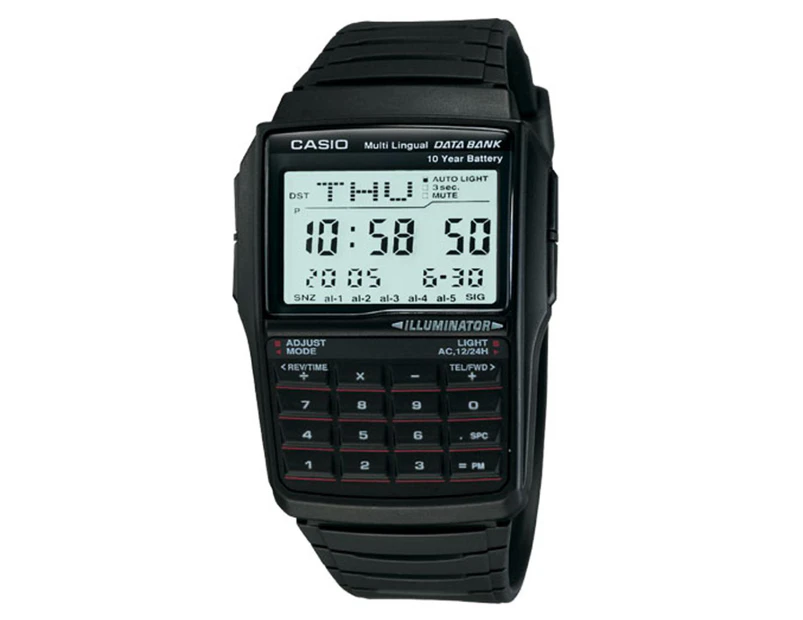 Casio 37mm DBC32-1 Data Bank Resin Watch - Black