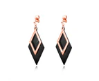Boxed Butterflies & Geometric Diamond Dangle Earrings Set-Rose Gold/Black