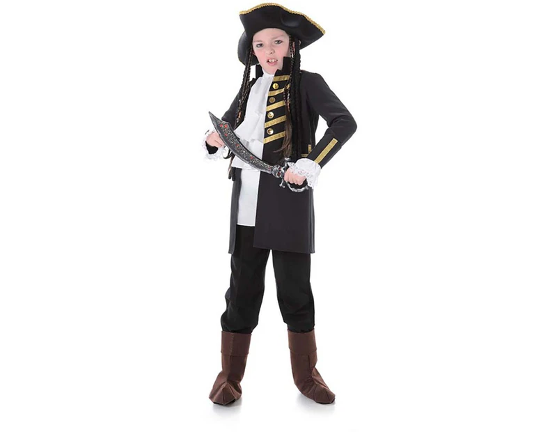 Black Pirate Captain Childs Costume