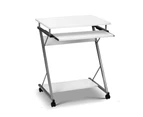 Artiss Metal Pull Out Table Desk - White