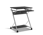 Artiss Metal Pull Out Table Desk - Black