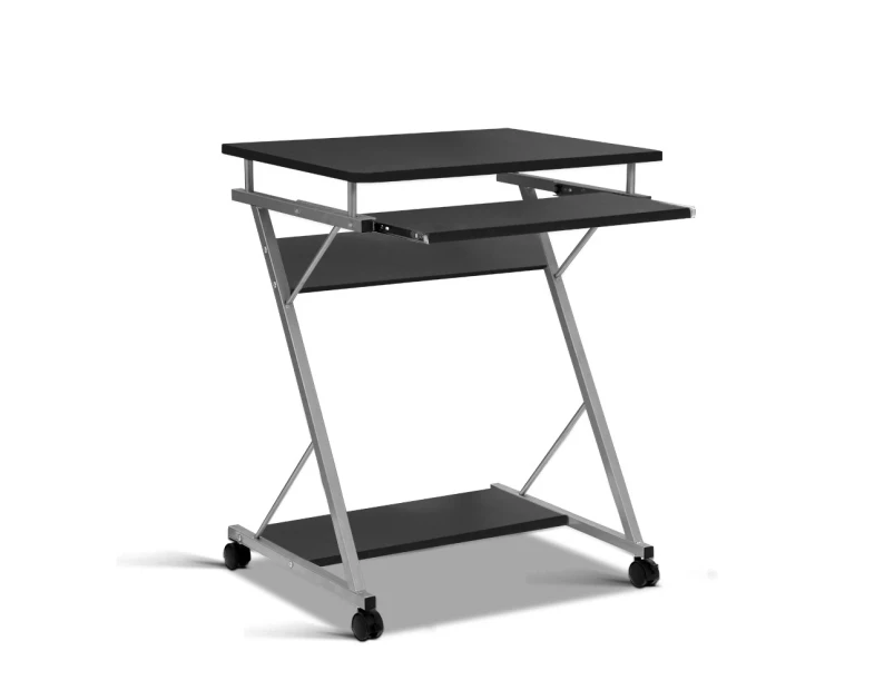 Artiss Metal Pull Out Table Desk - Black