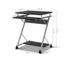 Artiss Metal Pull Out Table Desk - Black