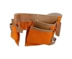 AB Tools Suede and Leather Double Tool Roll 10 Pouch Holder Adjustable Belt Buckle 3