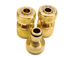 AB Tools Brass Garden Hose Pipe Fitting Hosepipe Set Quick Release Tap Connectors 3pc