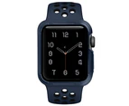 Catzon Apple Watch Screen Protector Soft TPU All Around Protective Case Ultra-Thin Anti-Scratch Bumper Cover -Blue Black