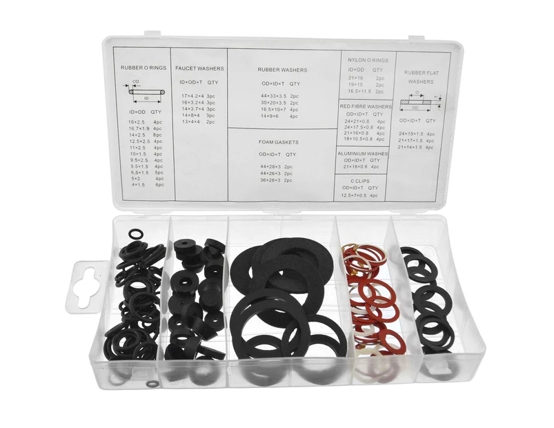 AB Tools Tap Washer / Washers Ring Gasket O-Rings Repair Assortment Set 125pc AST16
