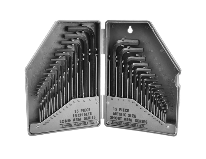 AB Tools Allen / hex key 30pc set metric 0.7mm - 10mm / imperial / AF 0.02 - 3/8 TE713