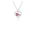 Floral Round Ruby Pendant in 925 Sterling Silver