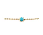 Classic Turquoise Cabochon Bracelet in 9ct Yellow Gold