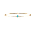 Classic Turquoise Cabochon Bracelet in 9ct Yellow Gold