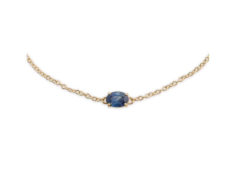 Classic Oval Sapphire Single Stone Bracelet in 9ct Yellow Gold