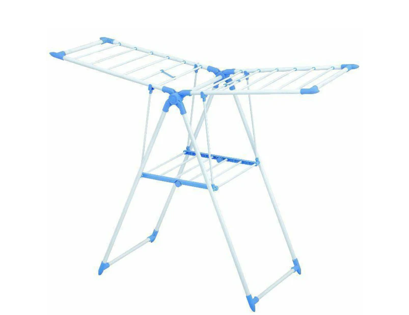 Foldable 2 Tier Aluminium Clothes Drying Airing Rack Clothing Stand Adjustable