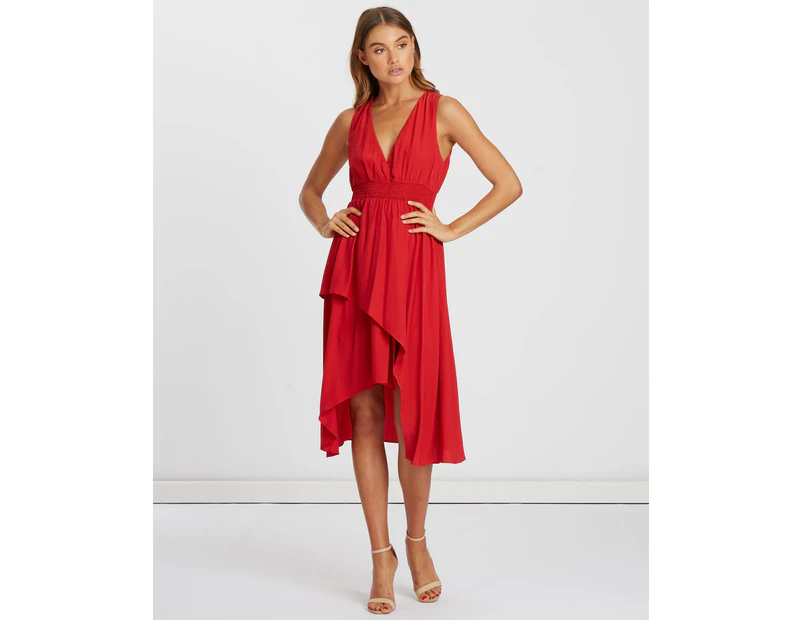 Chancery Women's Shirley Midi Dress - Red
