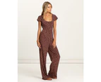 The Fated Women's Wilde Open Back Jumpsuit - Cocoa
