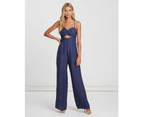 The Fated Women's Ivy Twist Front Jumpsuit - Navy
