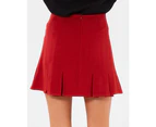 Calli Women's Kiki Pleatdetail Mini Skirt - Red