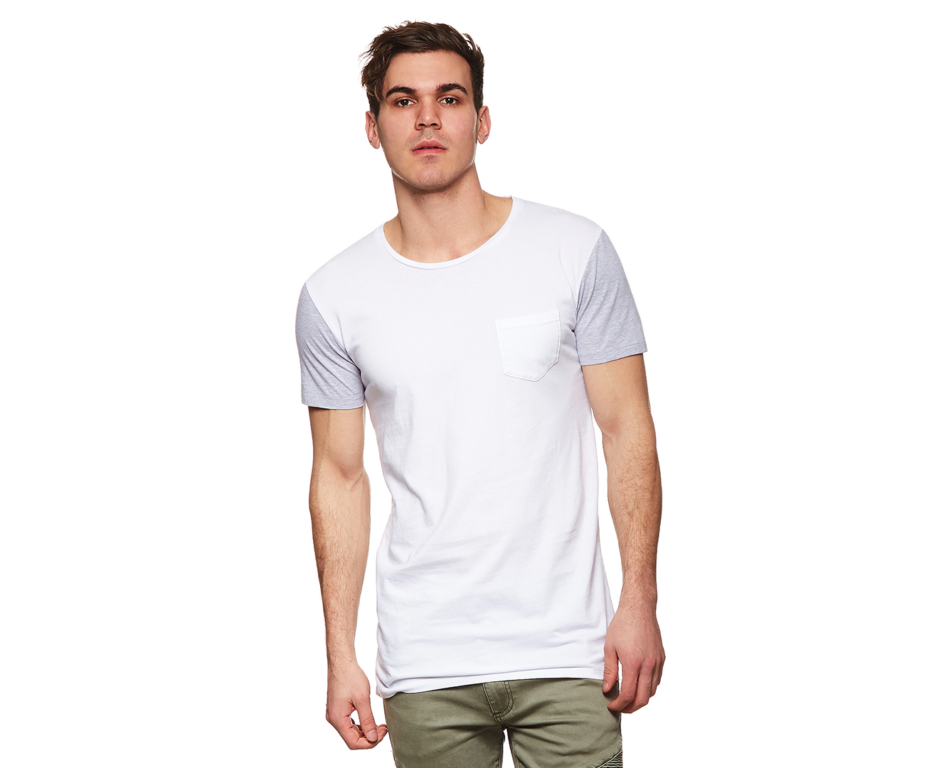 Nena & Pasadena Men's Core Tall Tee / T-Shirt / Tshirt - White/Grey ...