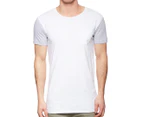 Nena & Pasadena Men's Core Tall Tee / T-Shirt / Tshirt - White/Grey Marle