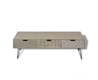 TV Cabinet with 3 Drawers Grey Entertainment Stand Display Sideboard