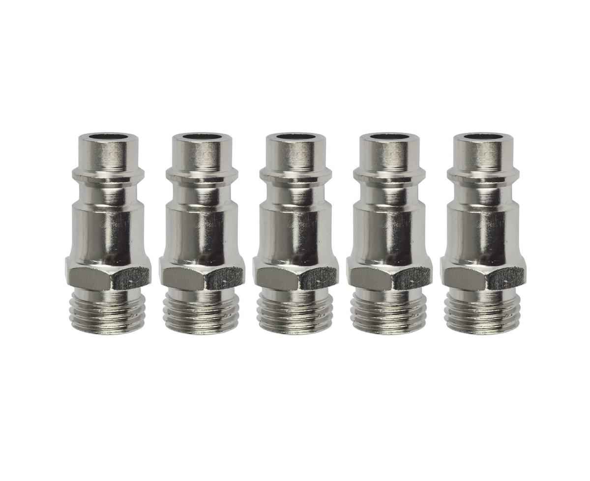 Air Line Hose Fitting Connector Quick Release 1/4 inch Male Thread 5pk FT010 