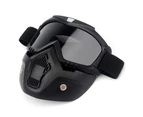 Motorcycling Goggles UVA400 Protection Winter Skiing Goggle Riding Skating Sports Goggle with Detachable Mask - Grey