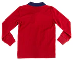 Polo Ralph Lauren Boys' Stretch Cotton Mesh LS Polo Shirt - Red/Navy