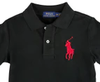 Polo Ralph Lauren Boys' Cotton Mesh LS Polo Shirt - Black