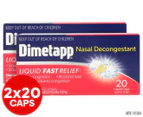 2 x Dimetapp Nasal Decongestant 20 Liquid Caps